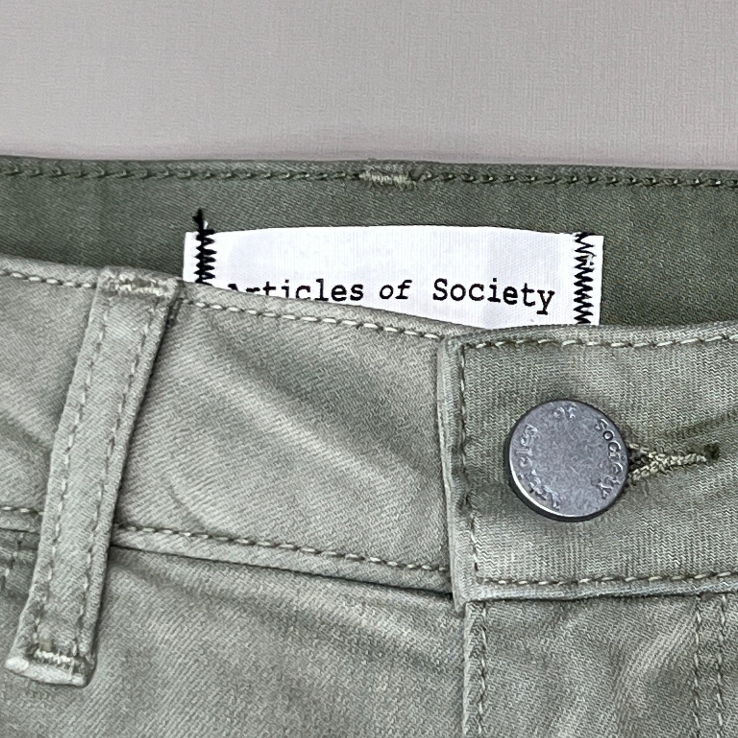 ARTICLES OF SOCIETY London Cropped Flare Pants In Lihue Women's Sz 27 Olive 5056CR-722 (New)