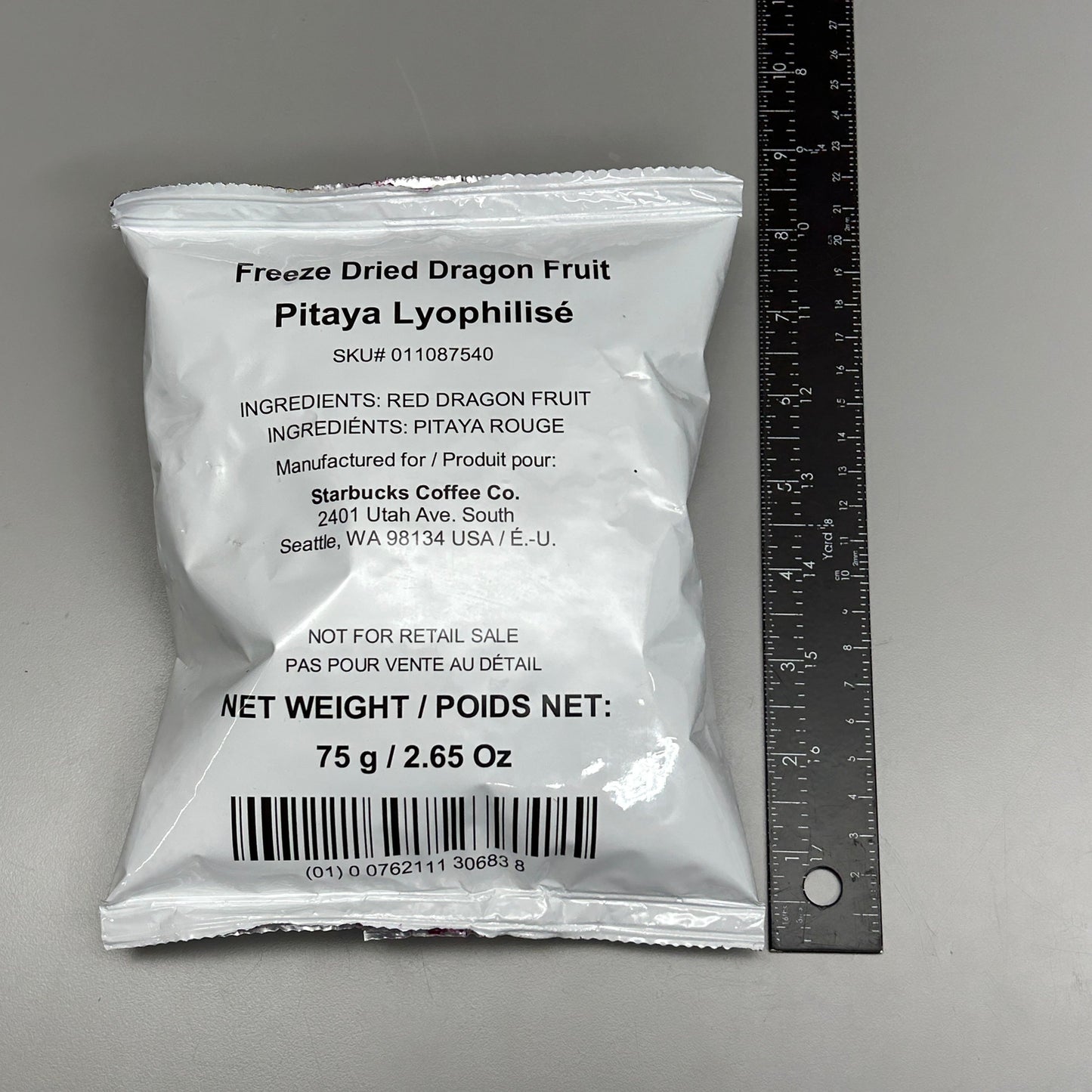 ZA@ STARBUCKS (12 PACK) Freeze Dried Dragonfruit for Beverages 2.65oz BB 08/26