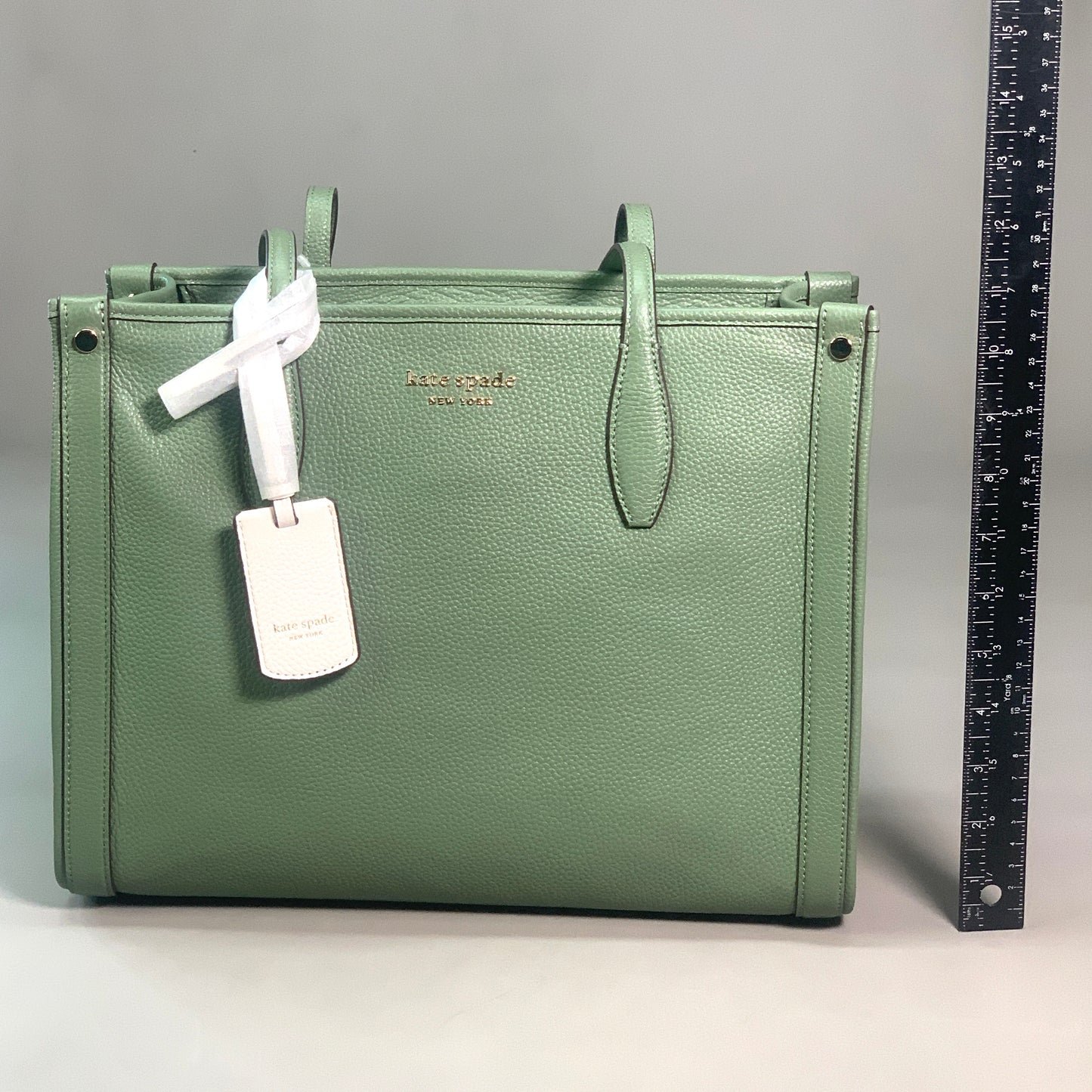 KATE SPADE Market Pebbled Leather Medium Tote Romaine Green Style No. K8638-1 (New)