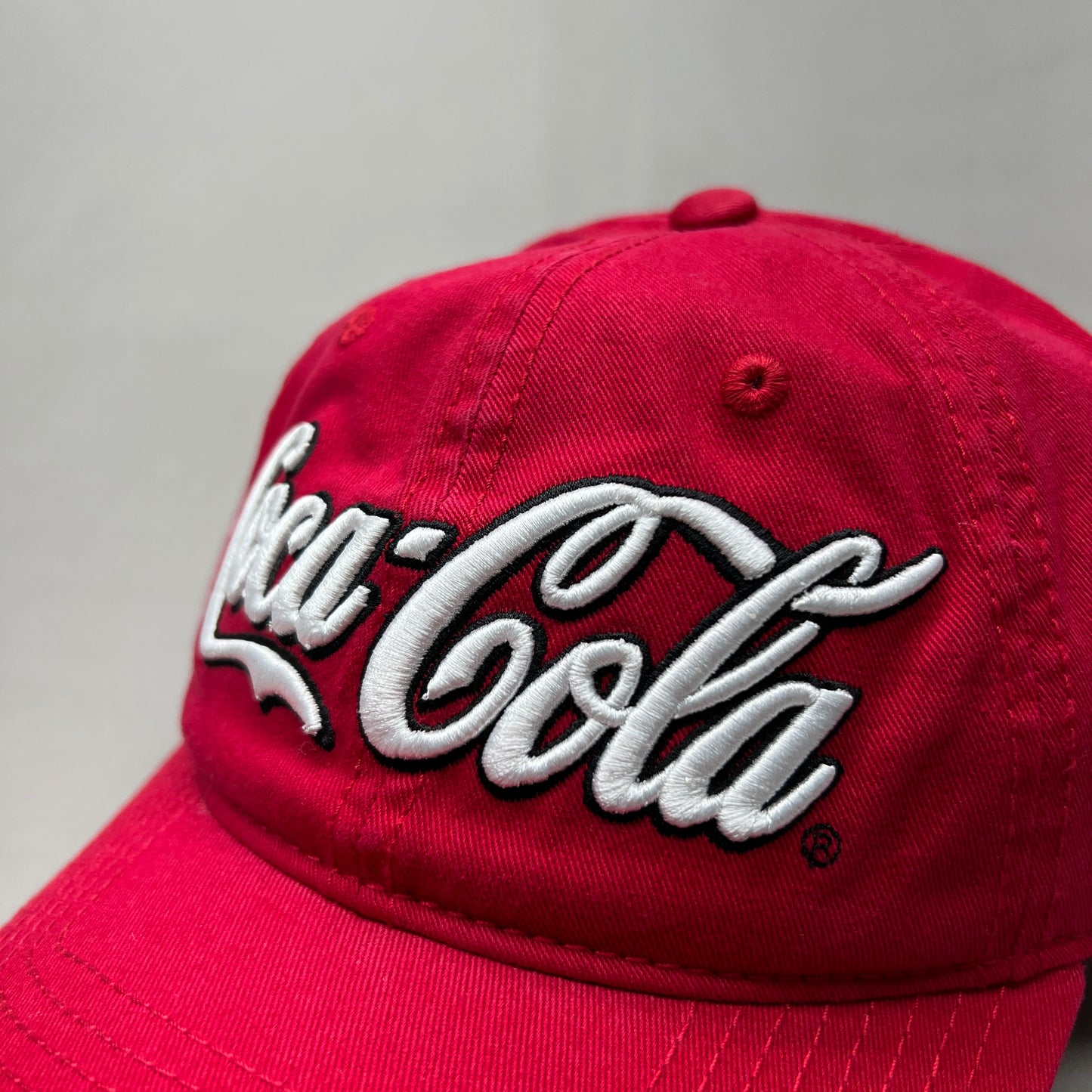 COCA-COLA Las Vegas Script Stretch Baseball Cap Fit Sz One Size Red 23632 (New)