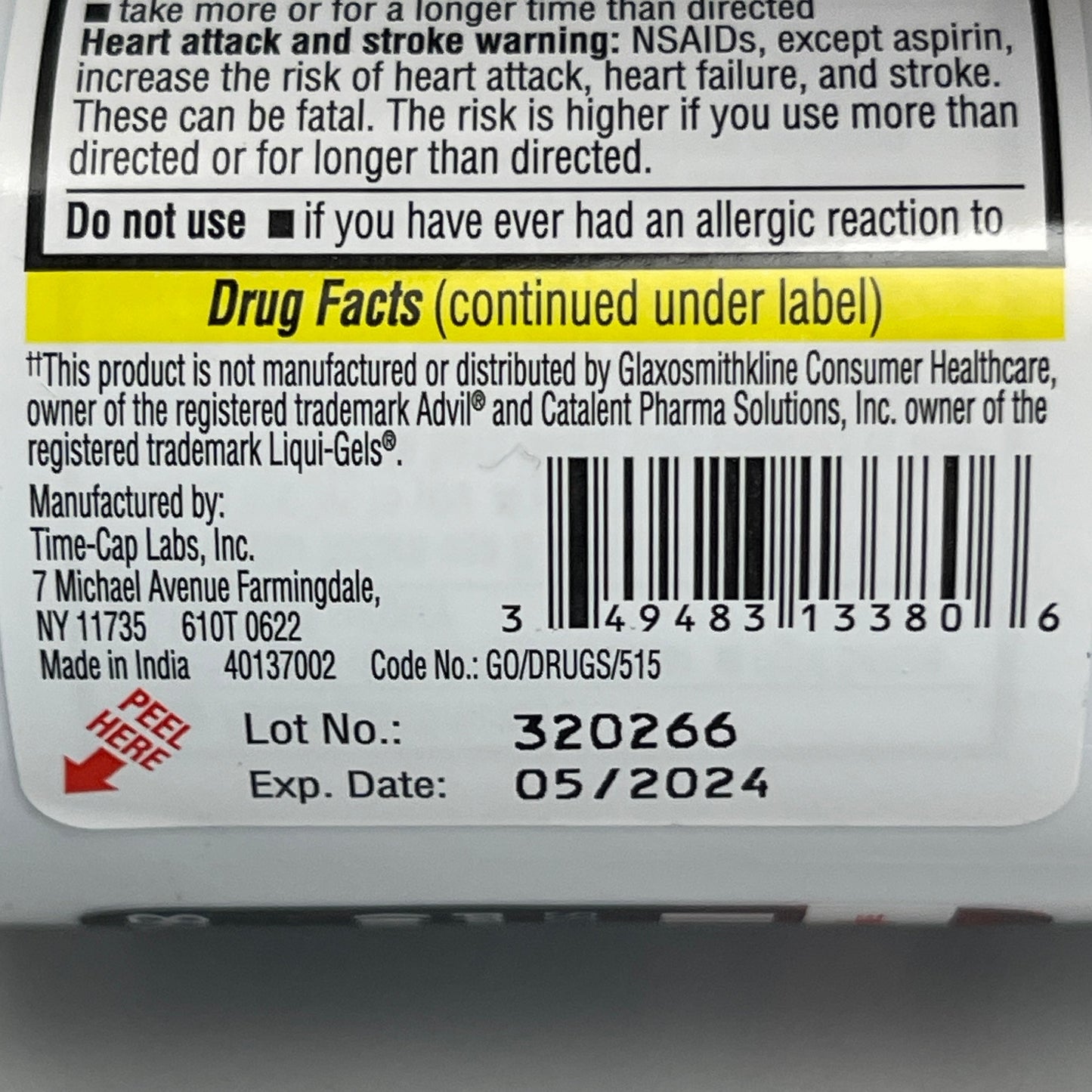 Z@ TIMELY Ibuprofen 80 Softgels 200mg Pain Reliever/Fever Reducer BB 05/24 (New) (Copy)