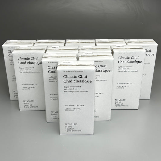 ZA@ STARBUCKS (12 PACK) Classic Chai High Concentrated Spiced Black Tea 1qt BB 03/26