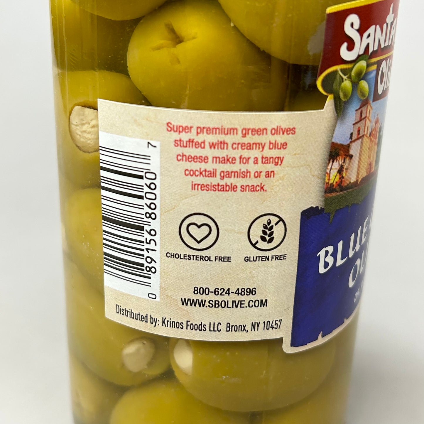 SANTA BARBARA OLIVE CO. 6-PACK! Blue Cheese Stuffed Olives 10 oz Jars BB 11/24 (New)