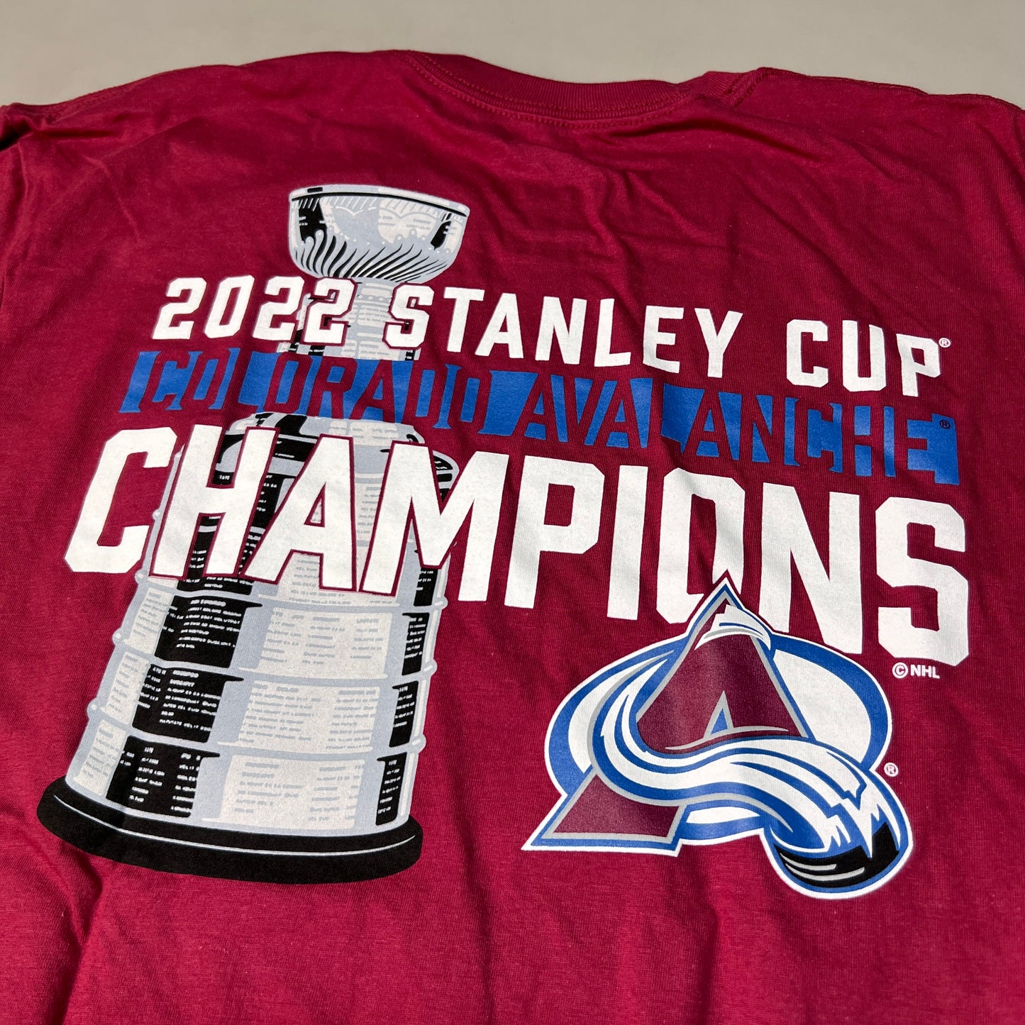 FANATICS 2022 Stanley Cup Champions Colorado Avalanche Long Sleeve T-shirt Sz 3XL Burgundy 058N SC Champs (New)