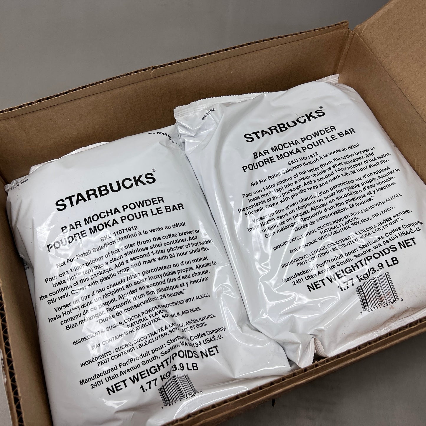 ZA@ STARBUCKS (6 PACK) Bar Mocha Powder Each 62.5 oz/bags BB 03/26