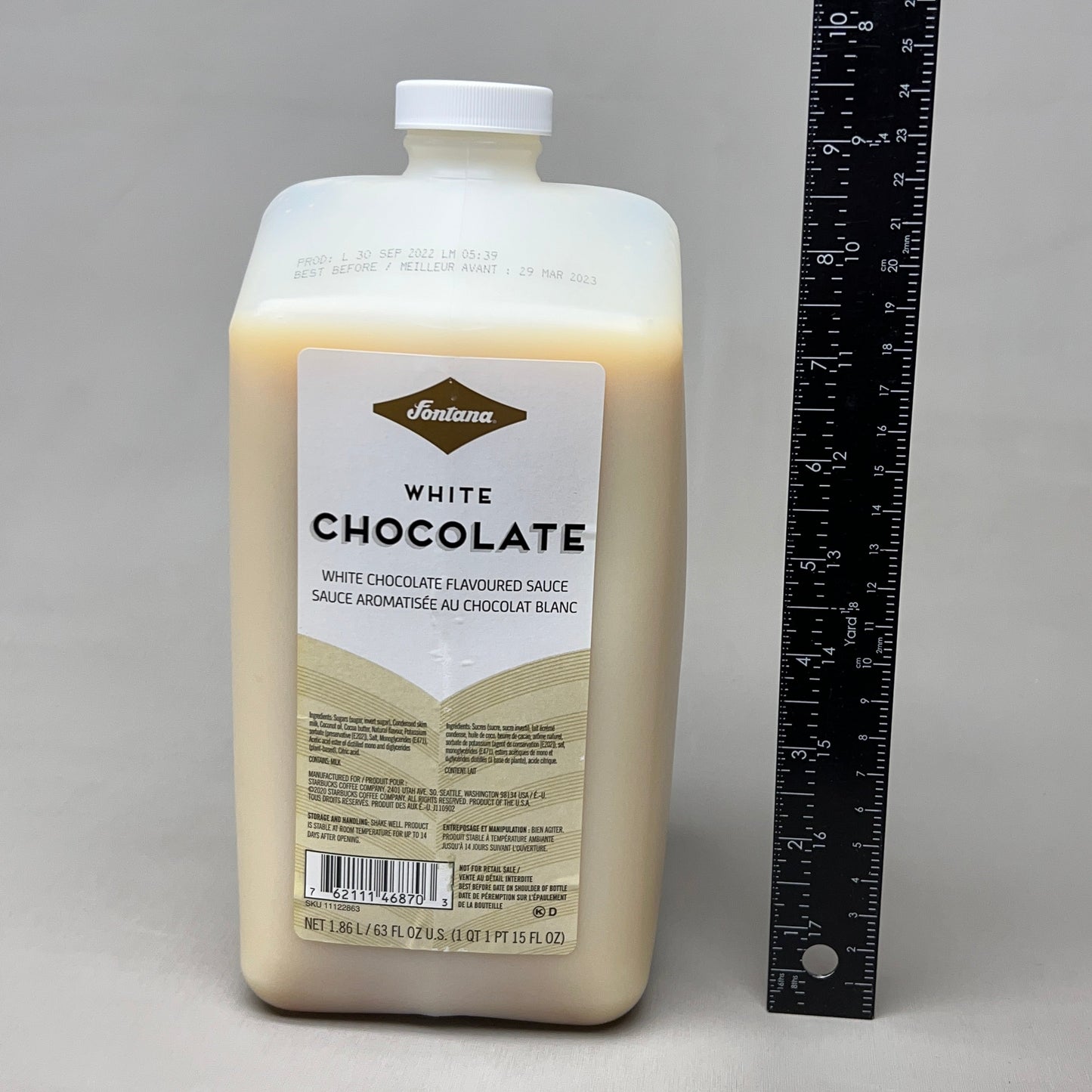 ZA@ STARBUCKS (4 PACK) Fontana White Chocolate Flavored Sauce (1.86 L/bottle) BB 12/24