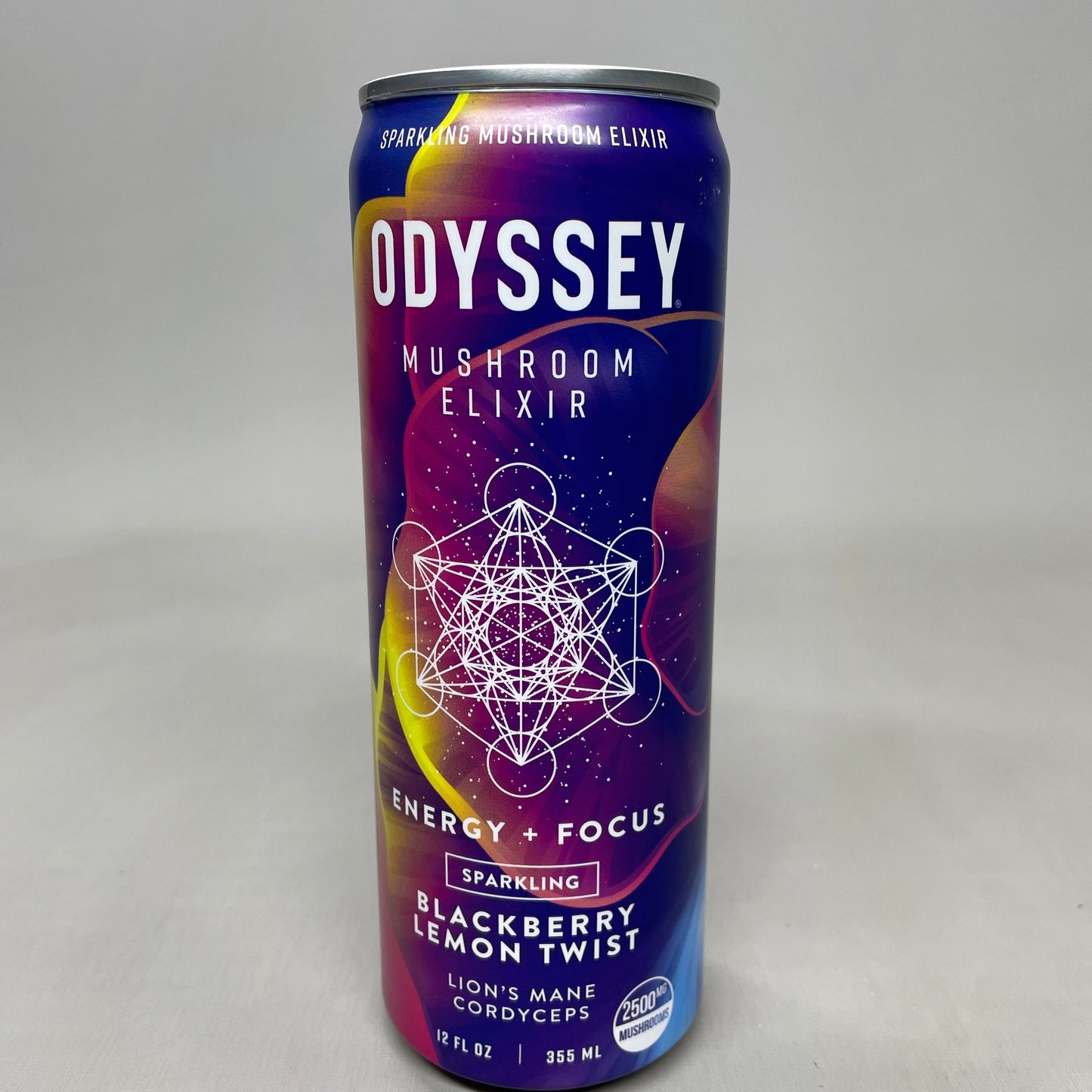 ZA@ ODYSSEY 12-PACK Mushroom Elixir Sparkling Drink Energy Focus Blackberry Lemon Twist 12 oz 05/25 C