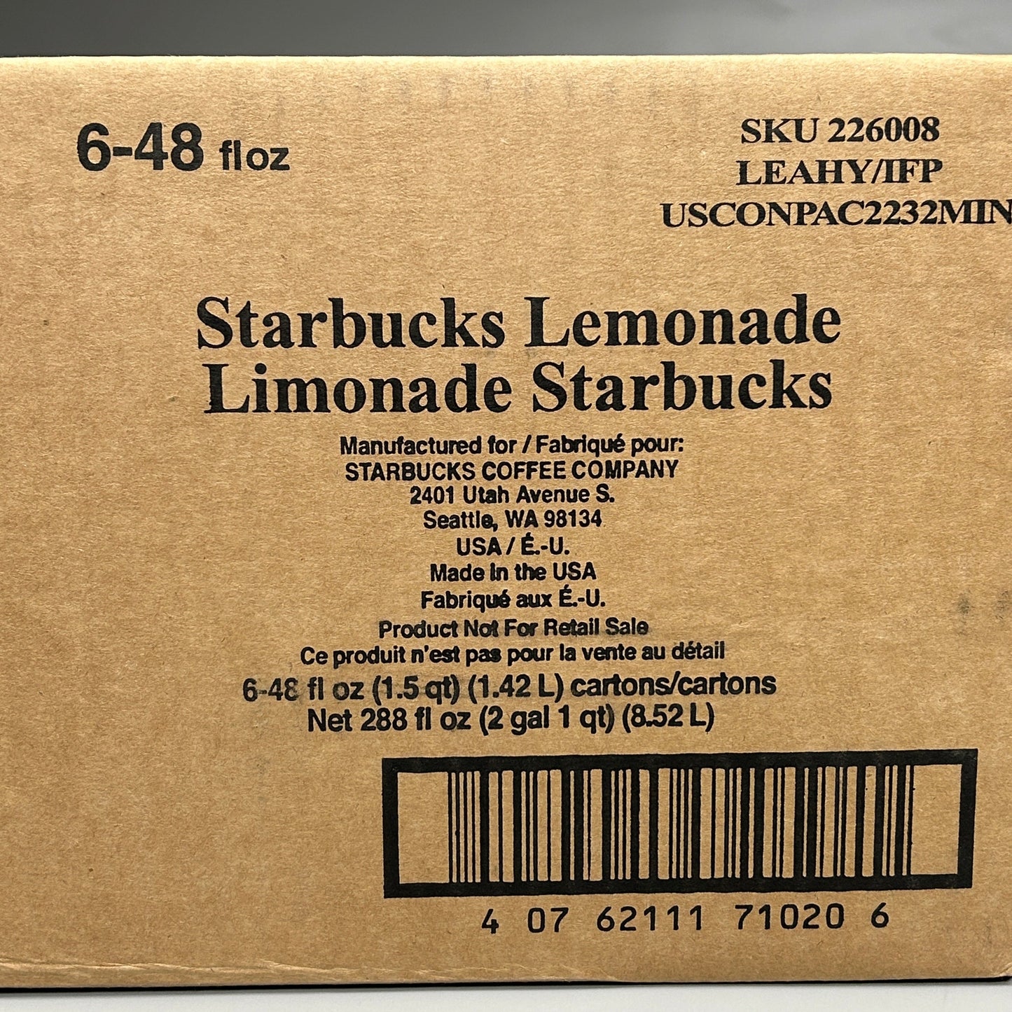 ZA@ STARBUCKS (6 PACK) Premium Lemonade 48 fl oz BB 10/24 226008