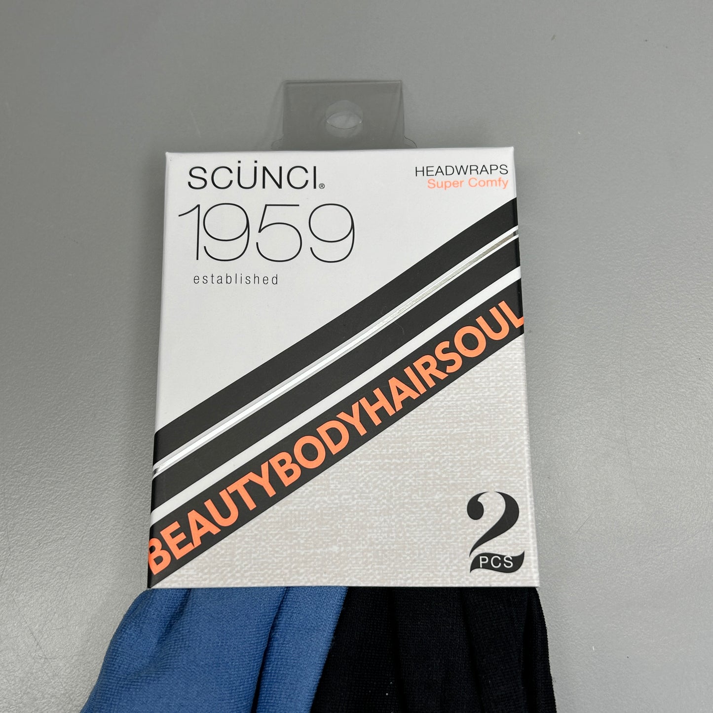 SCUNCI 3-PACK! Super Comfy Headwraps Blue and Black 2-Pieces (New)