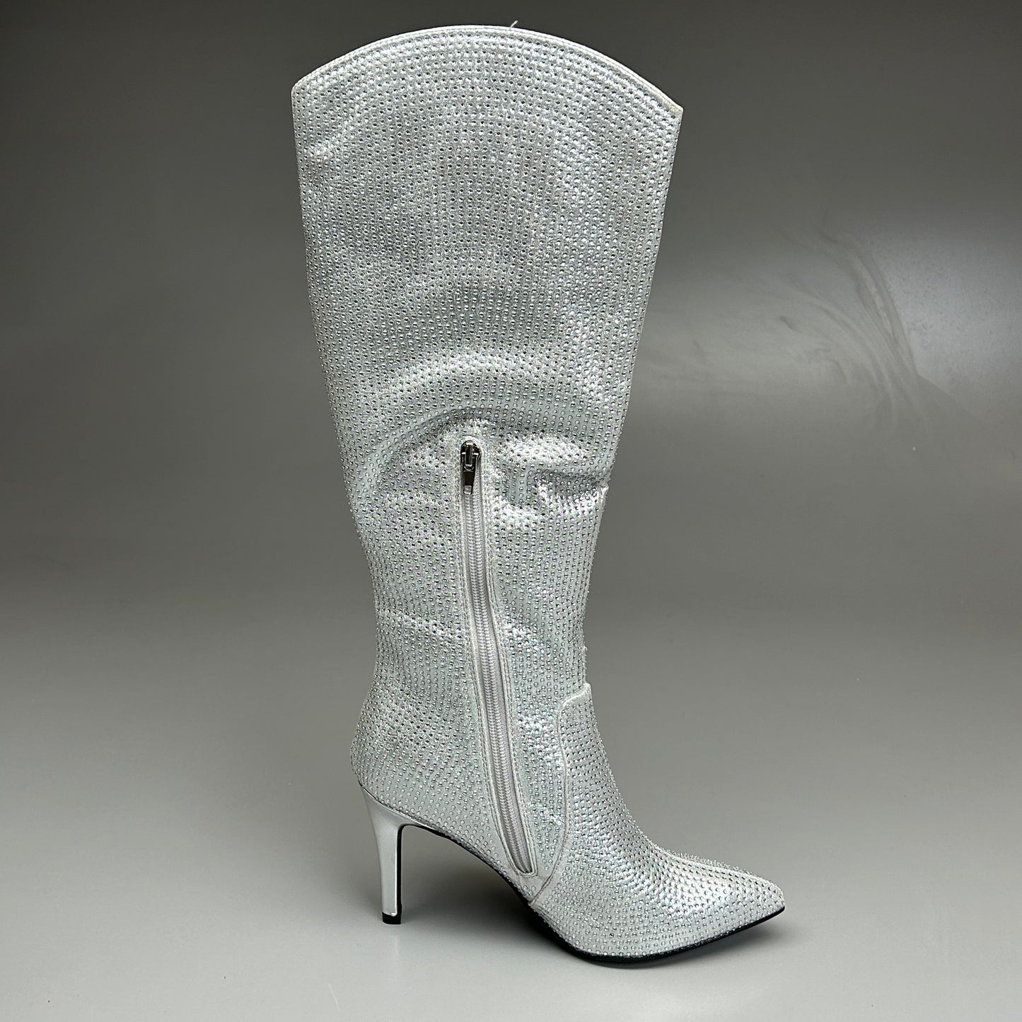 MIA Mackynzie Silver Stone Tall Heeled Boots Sz 10M Q100302