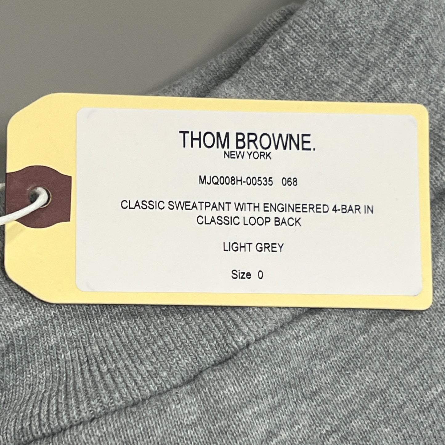 THOM BROWNE Classic Sweat Pants w/Engineered 4 Bar Loop Back Light Grey Size 0(New)