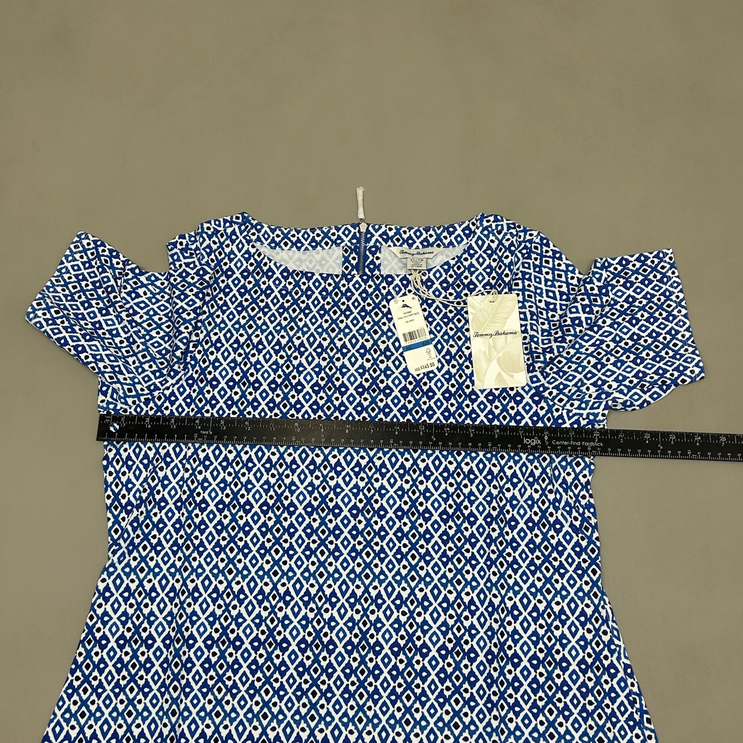 TOMMY BAHAMA Women's Tenali Tiles Short Dress Blue/White Size XL (New)