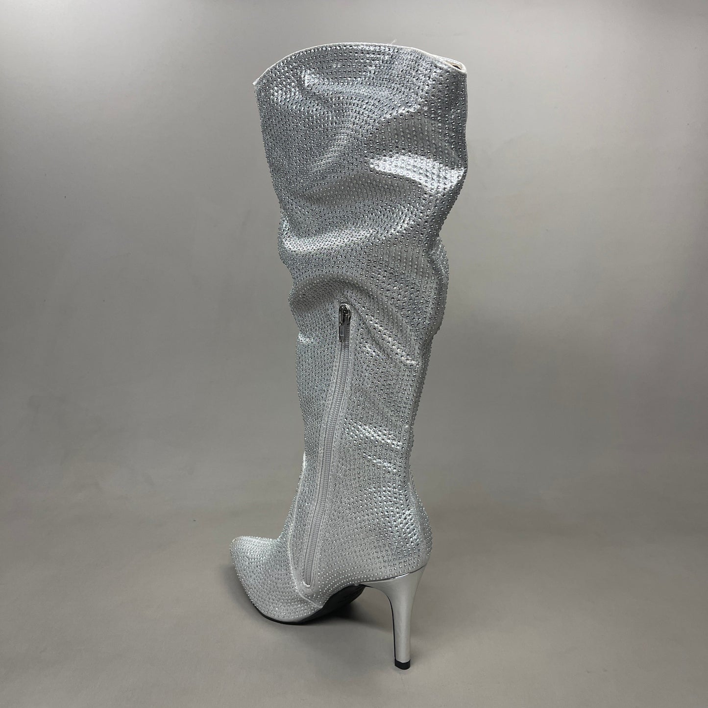 MIA Mackynzie Silver Stone Tall Heeled Boots Sz 6.5M Q100302
