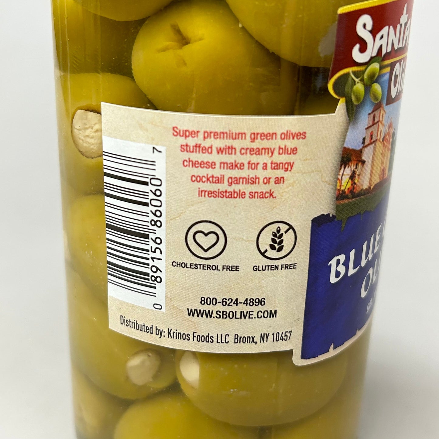 ZA@ SANTA BARBARA OLIVE CO. 6-PACK! Blue Cheese Stuffed Olives 10 oz Jars BB 11/24 (New) C