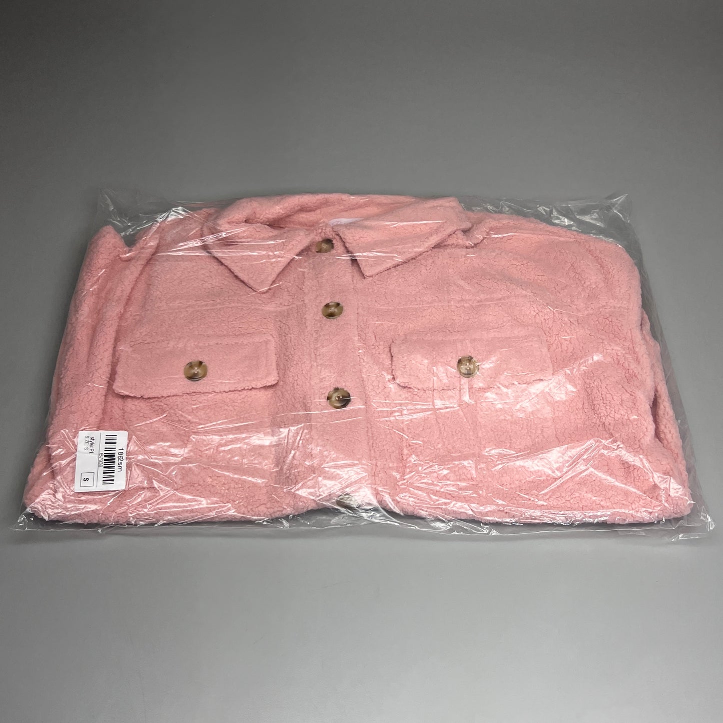 PINK LILY Fleece Button-up Jacket Women's Sz S Mauve Pink PL177 (New)