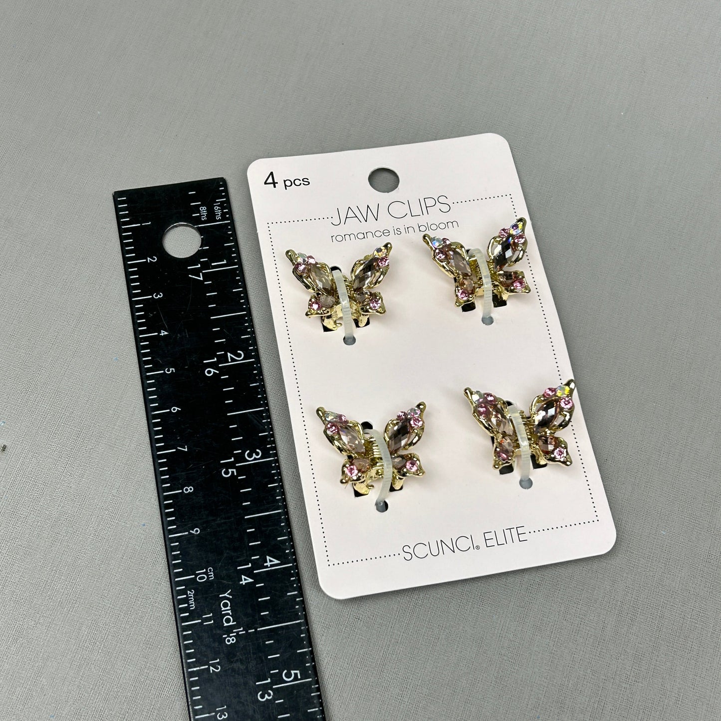 SCUNCI Elite Mini Butterfly Jaw Clip, 4-Pieces (New)