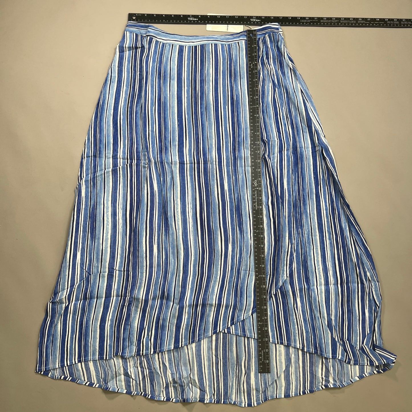 TOMMY BAHAMA Women's Divine Lines Maxi Skirt White Blue Boho Stripe Size 14 (New)