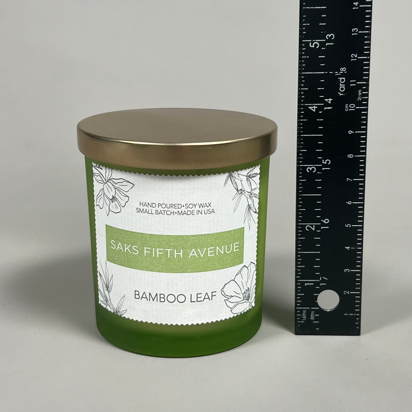 SAKS FIFTH AVENUE Bamboo Leaf Hand Poured Soy Wax Candle 8 fl oz LOT OF 4 (New)