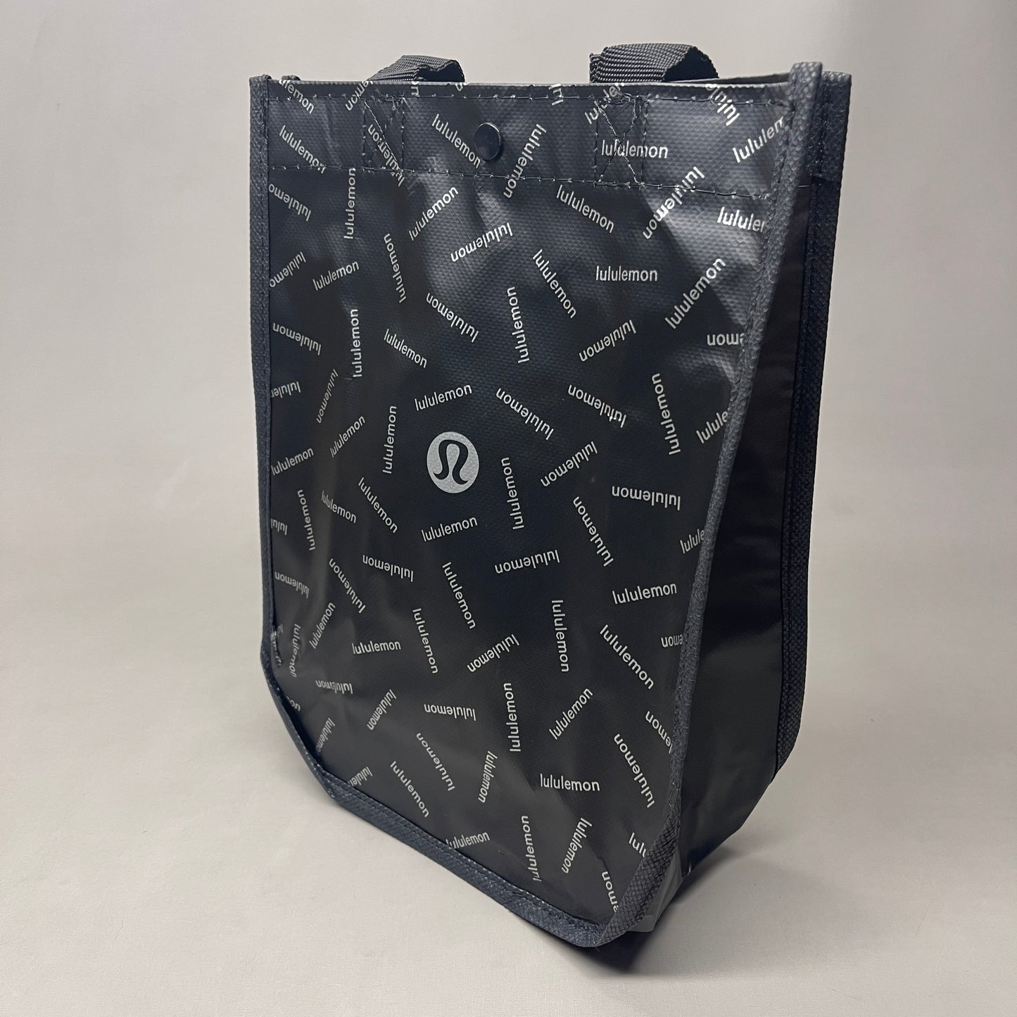 LULULEMON 3-PACK! Reusable Tote Shopping Bags Sz 9"W x 12"H x 4"D Black (New)