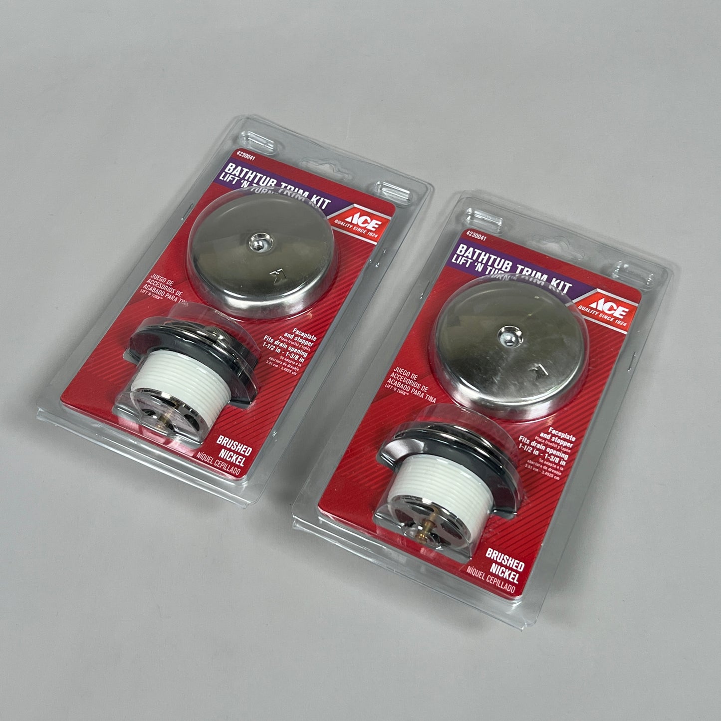 ACE 2-PACK of Bathtub Brushed Nickel Trim Kit Lift n' Turn (New)