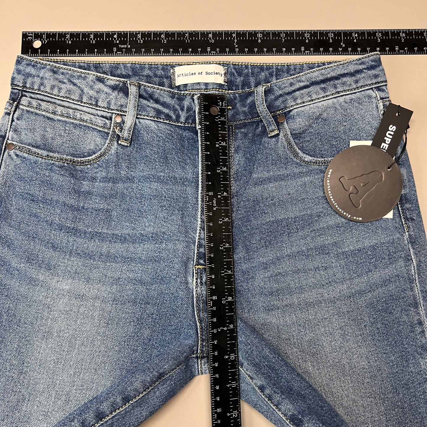 ARTICLES OF SOCIETY OMAO High Rise Denim Jeans Women's Sz 27 Blue 4009TQ3-716 (New)