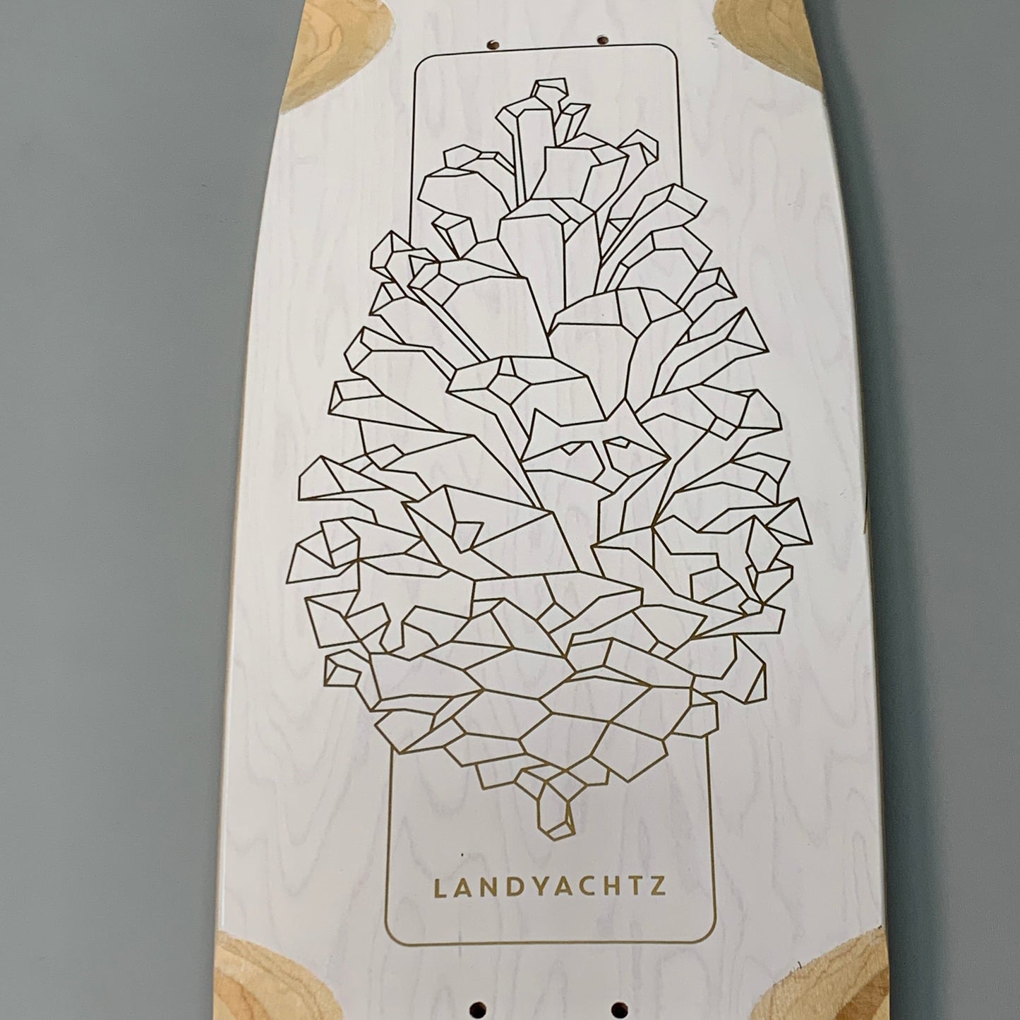 LANDYACHTZ Dinghy Blunt Longboard/Skateboard White Pinecone Smooth Sanded Top Canadian Maple 7 Ply 29"x8.5" (New Other)