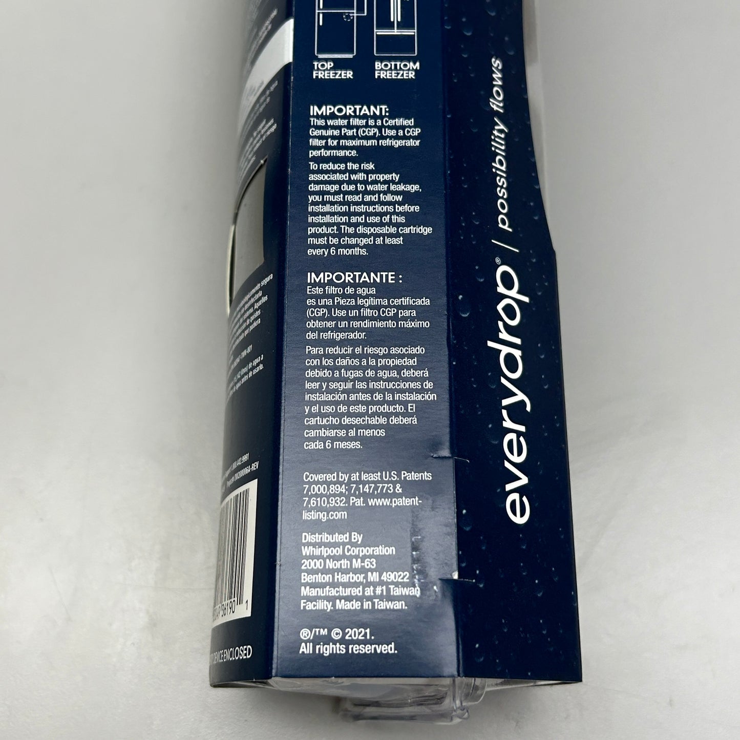 EVERYDROP 2-PACK! Refrigerator Ice & Water Filter 1, 6 Months (New)