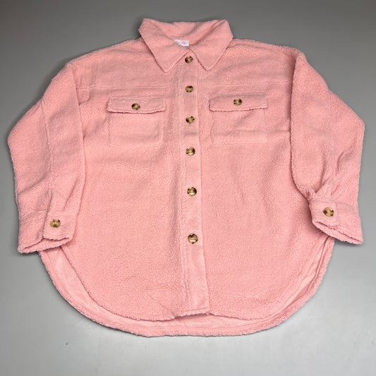 PINK LILY Fleece Button-up Jacket Women's Sz M Mauve Pink PL177 (New)