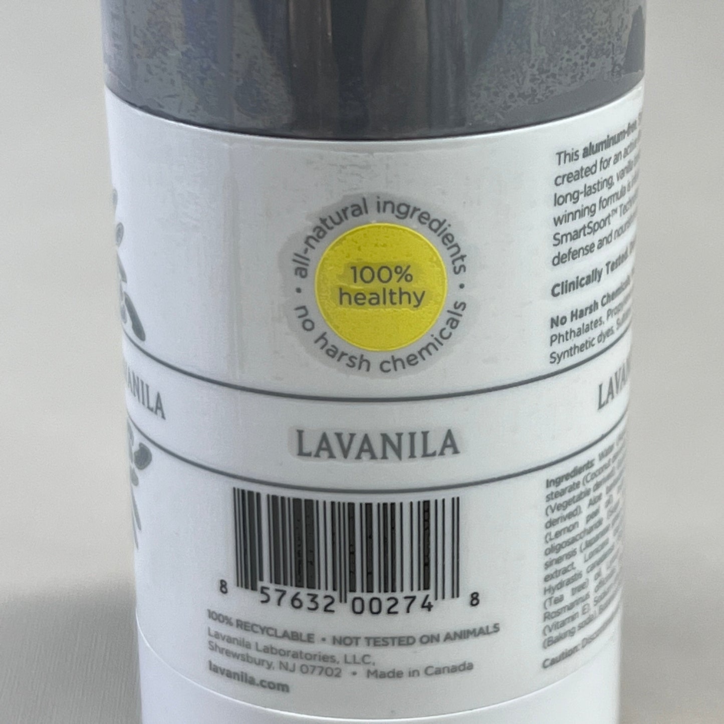 ZA@ LAVANILA The Healthy Deodorant Sport Luxe Natural Solid Stick 2.2 oz 202312 (New Other)