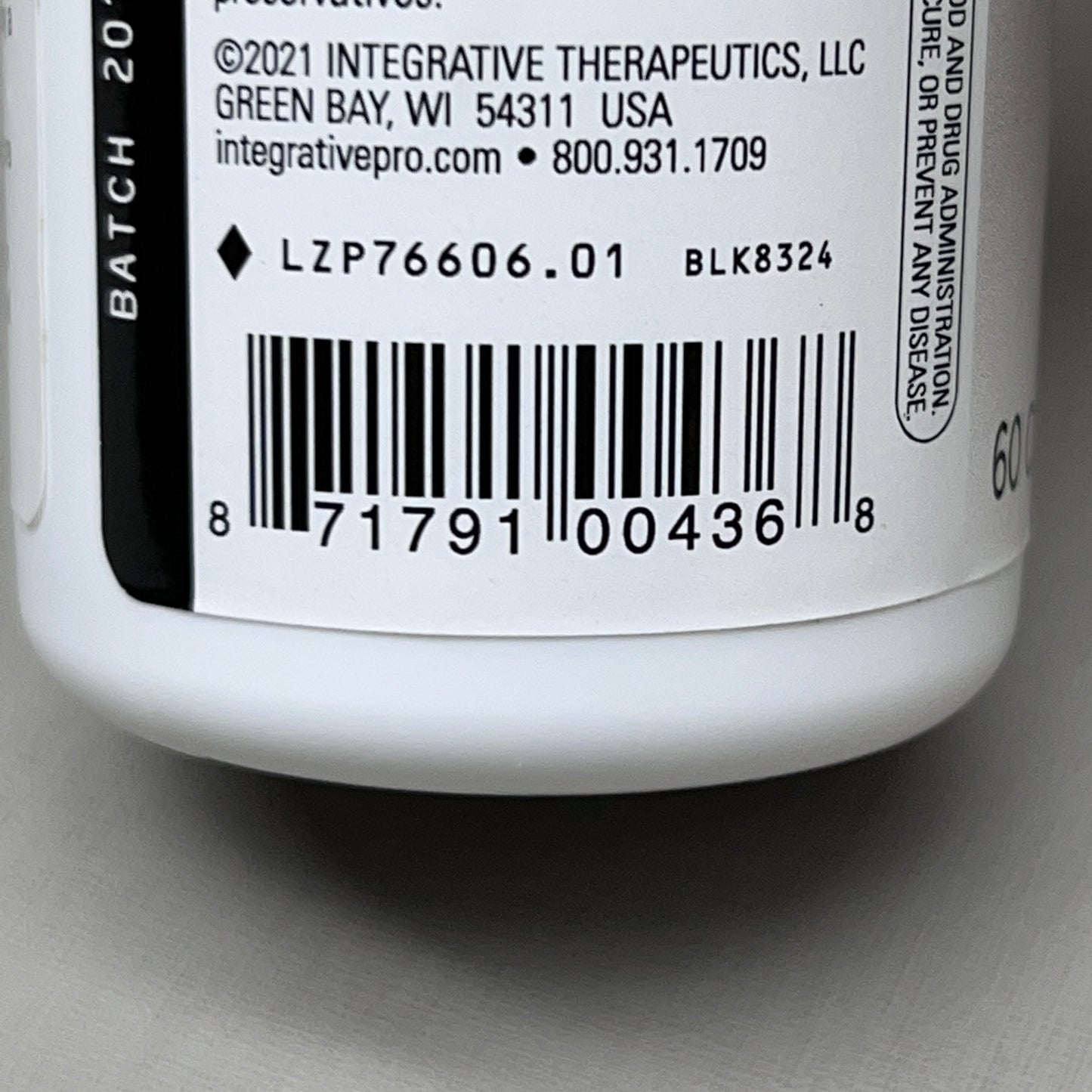 INTEGRATIVE THERAPEUTICS Acetyl L-Carnitine Supplement 60 Capsules 5/26 (New)