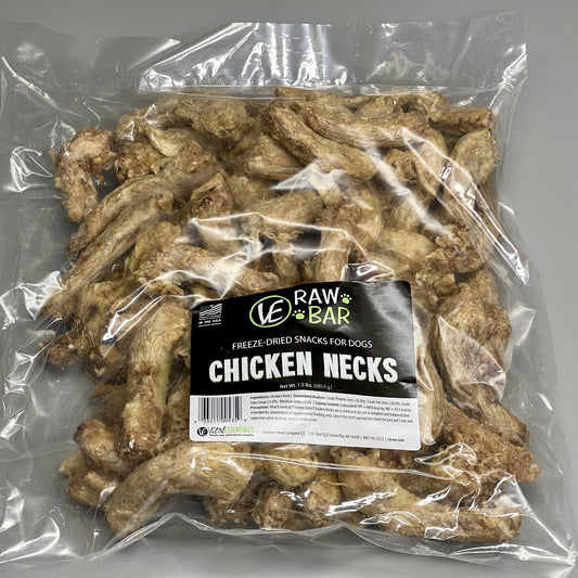 VITAL ESSENTIALS Raw Bar Freeze-Dried Chicken Necks Dog Treats (09/24)