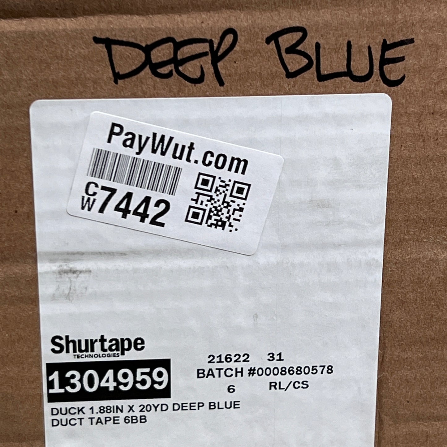6-PK SHURTAPE DUCK TAPE Deep Blue 1.88 in x 20 yd 332539 (New)