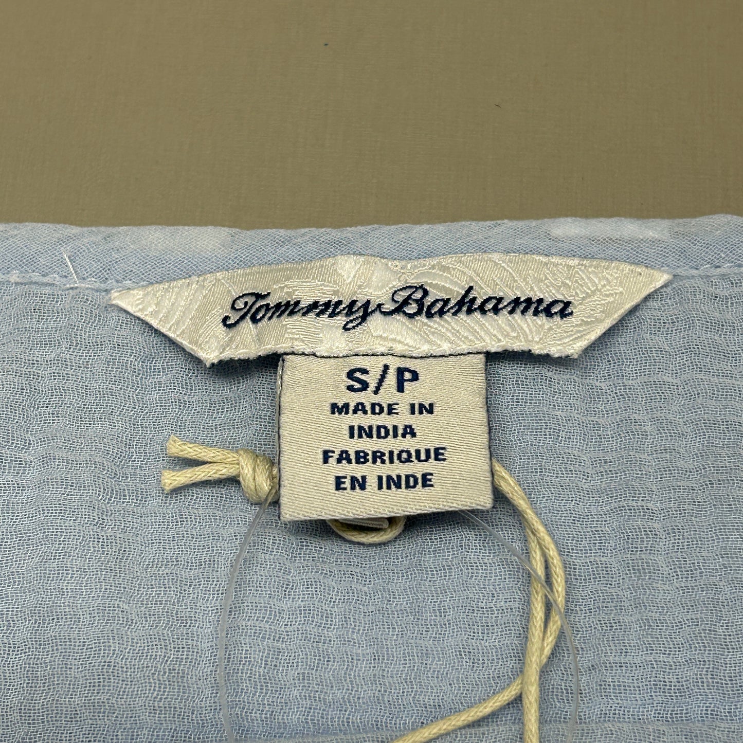 TOMMY BAHAMA Women's Lana Bay Gauze Top 3/4 Sleeve Blue Skylight Size S (New)