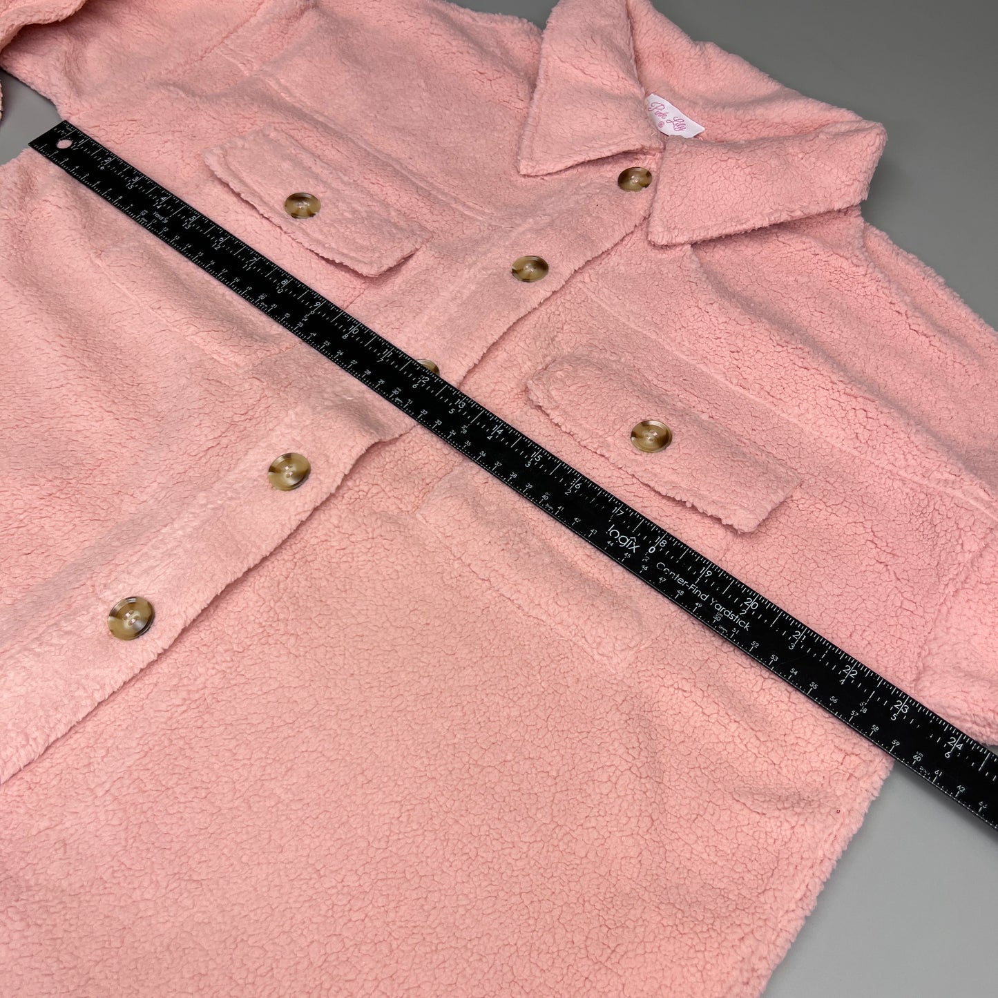 PINK LILY Fleece Button-up Jacket Women's Sz M Mauve Pink PL177 (New)