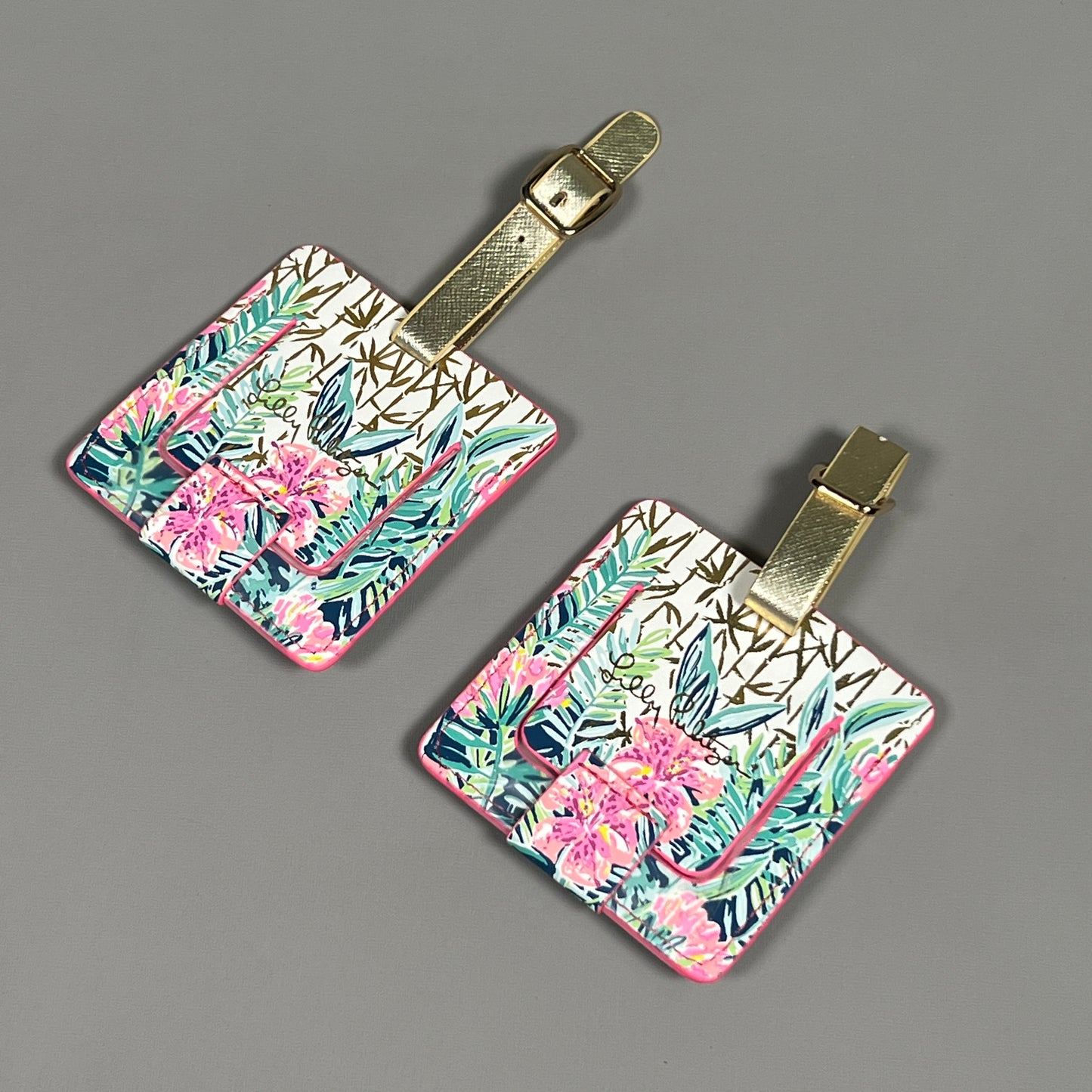 LILLY PULITZER Passport and Luggage Tags Travel Set Slathouse Soiree Multi-color Floral (New)