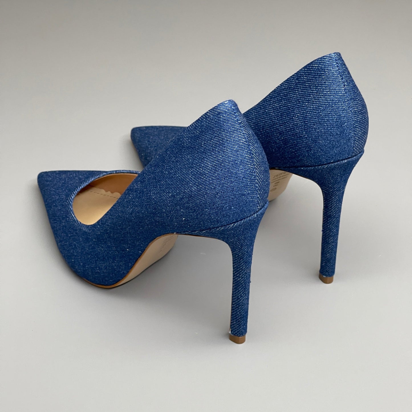 SCHUTZ Lou Denim Pump Women's 3.9" Stiletto High Heel Blue Sz 8.5B (New)