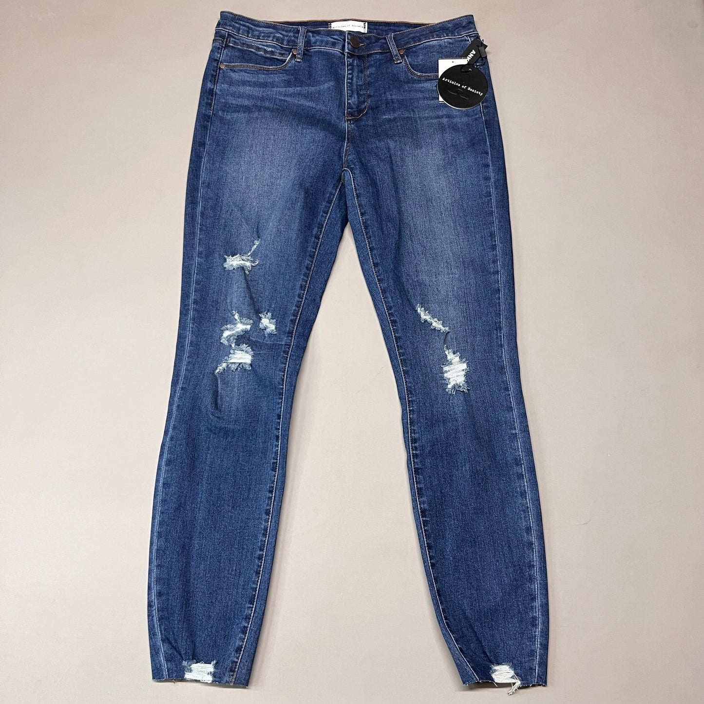 ARTICLES OF SOCIETY Hilo Ripped Denim Jeans Women's Sz 32 Blue 5350PLV-706 (New)