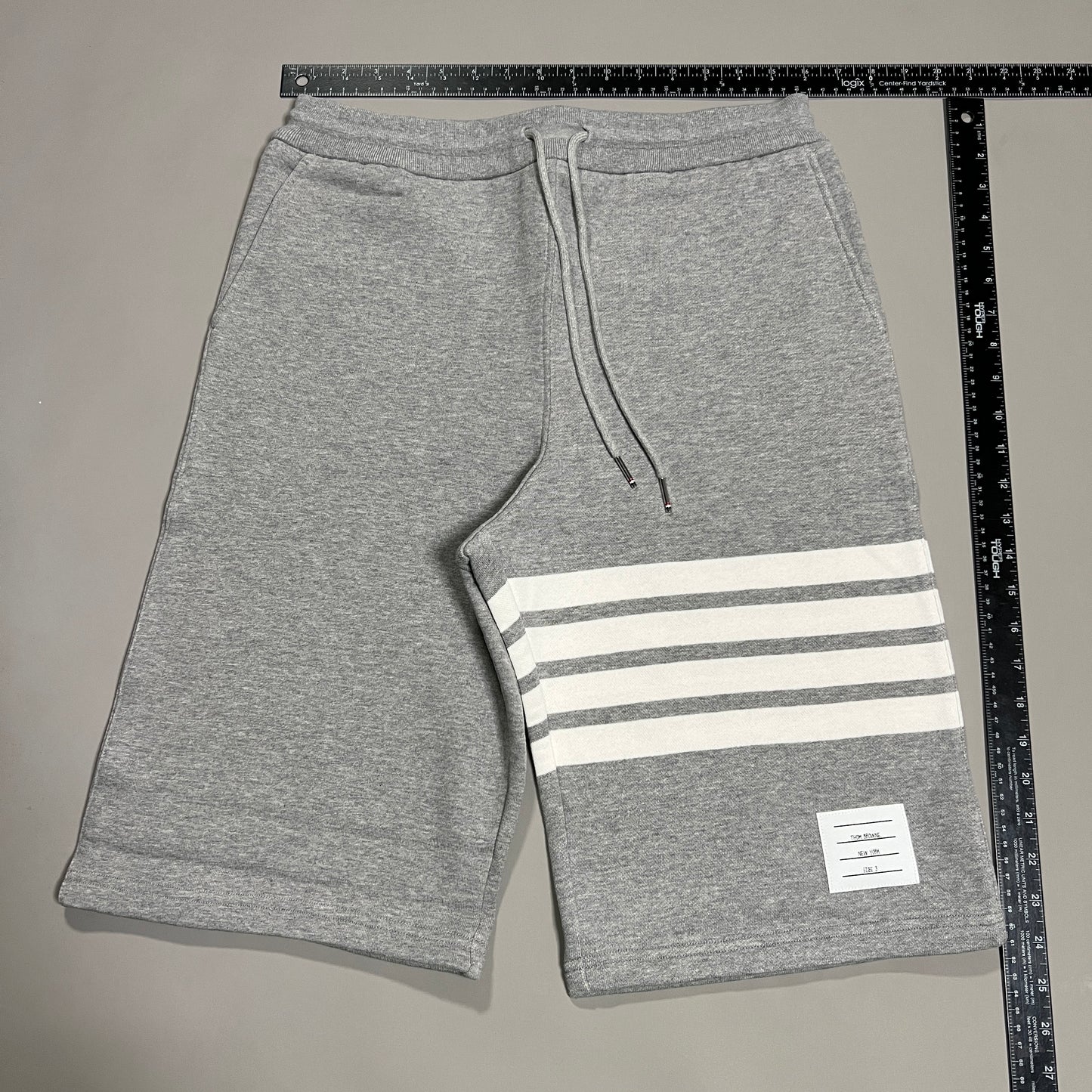 THOM BROWNE Classic Sweat Shorts w/4 Bar Loop Back Light Grey Size 3 (New)