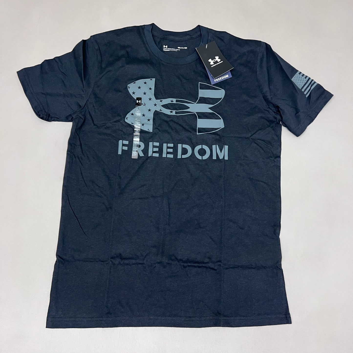 UNDER ARMOUR Freedom Logo T-Shirt Men's Marine Navy Sz S 1370811 (New)