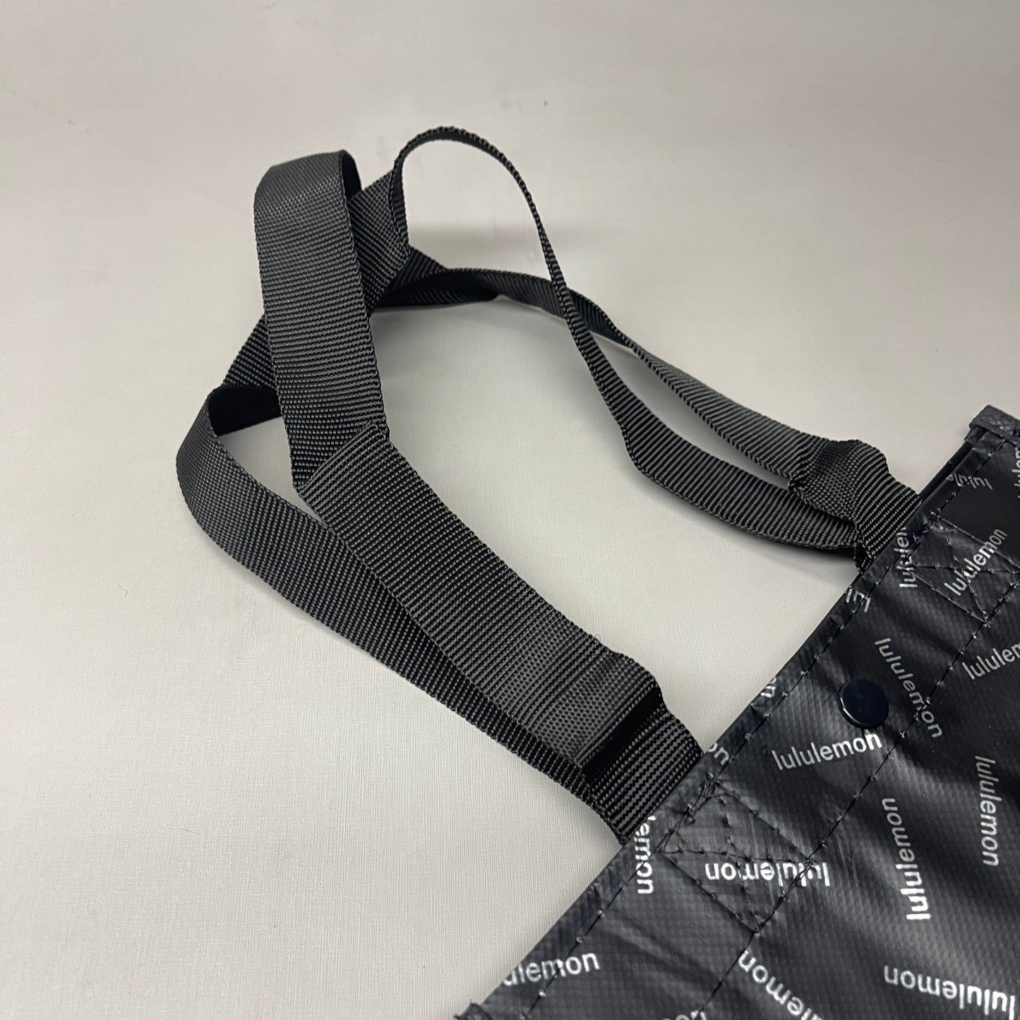 LULULEMON 3-PACK! Reusable Tote Shopping Bags Sz 9"W x 12"H x 4"D Black (New)