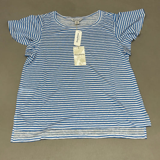 TOMMY BAHAMA Women's Bungalow Stripe Lana Top Short Sleeve Blue/White Size M (New)