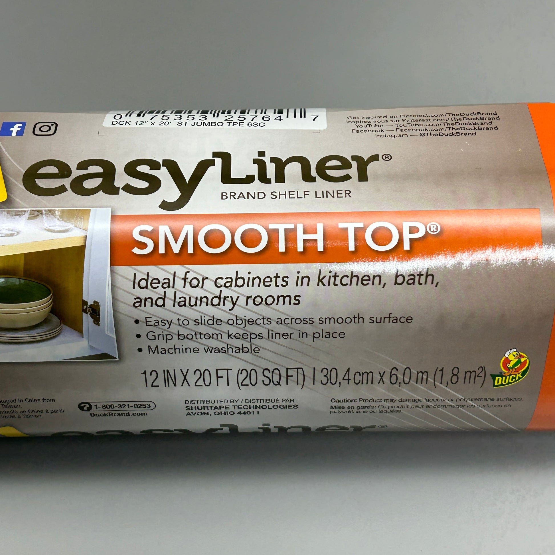 Duck Smooth Top EasyLiner 12-in x 24-ft Taupe Shelf Liner in the