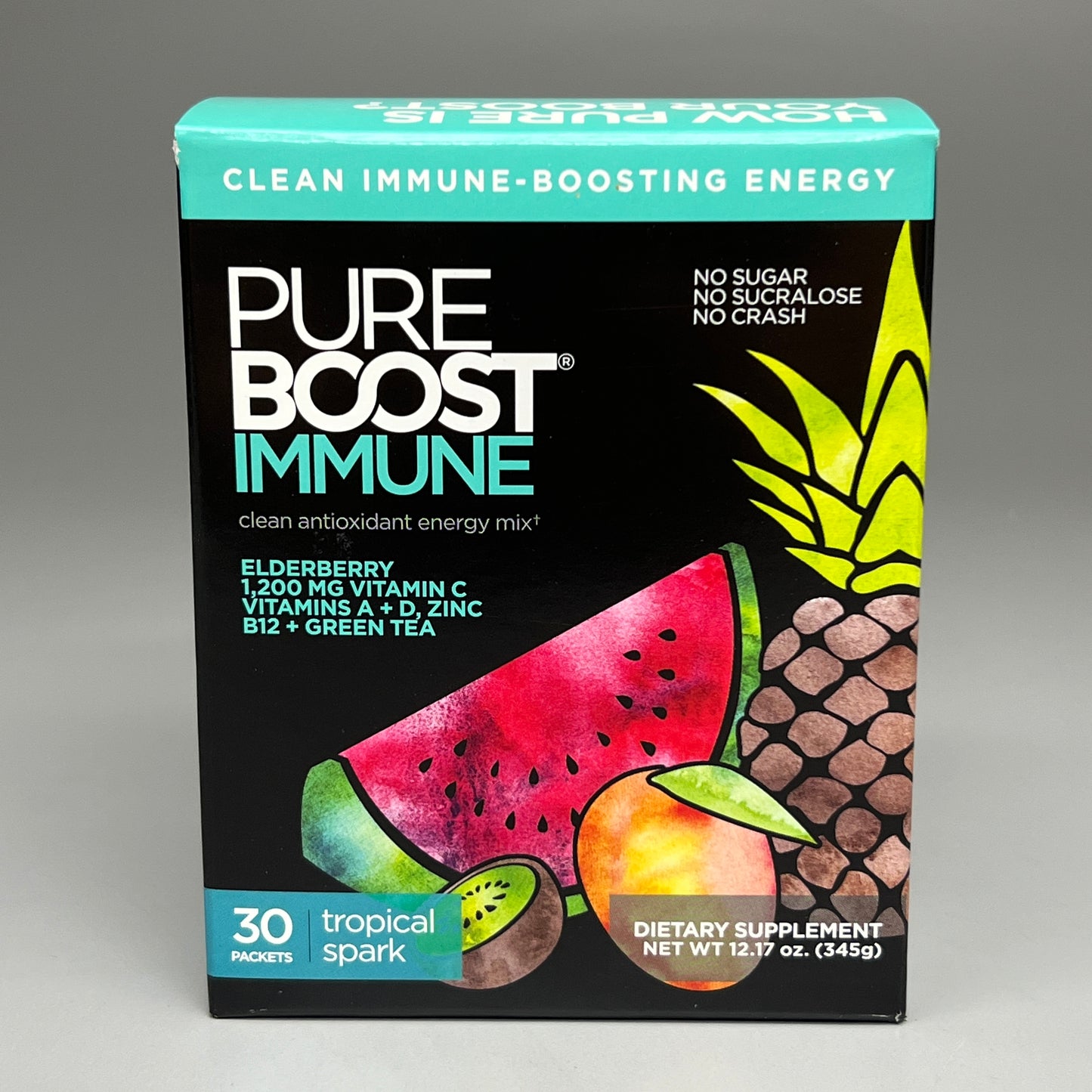 PUREBOOST IMMUNE Antioxidant Energy Mix 30 Packets Tropical Spark 06/24 (New)