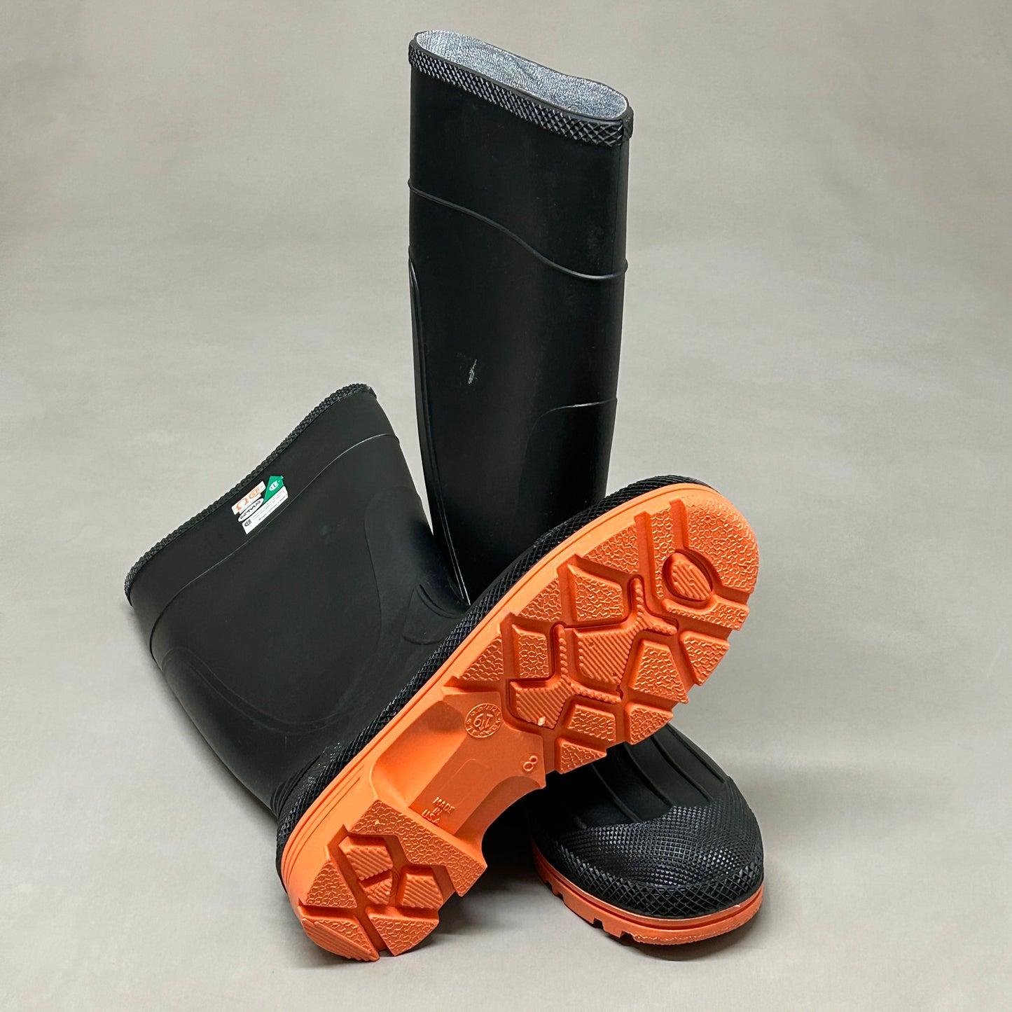 HONEYWELL SERVUS Rubber Boots Rigid Steel Toe Sz Men's 8 Black/Orange (New)