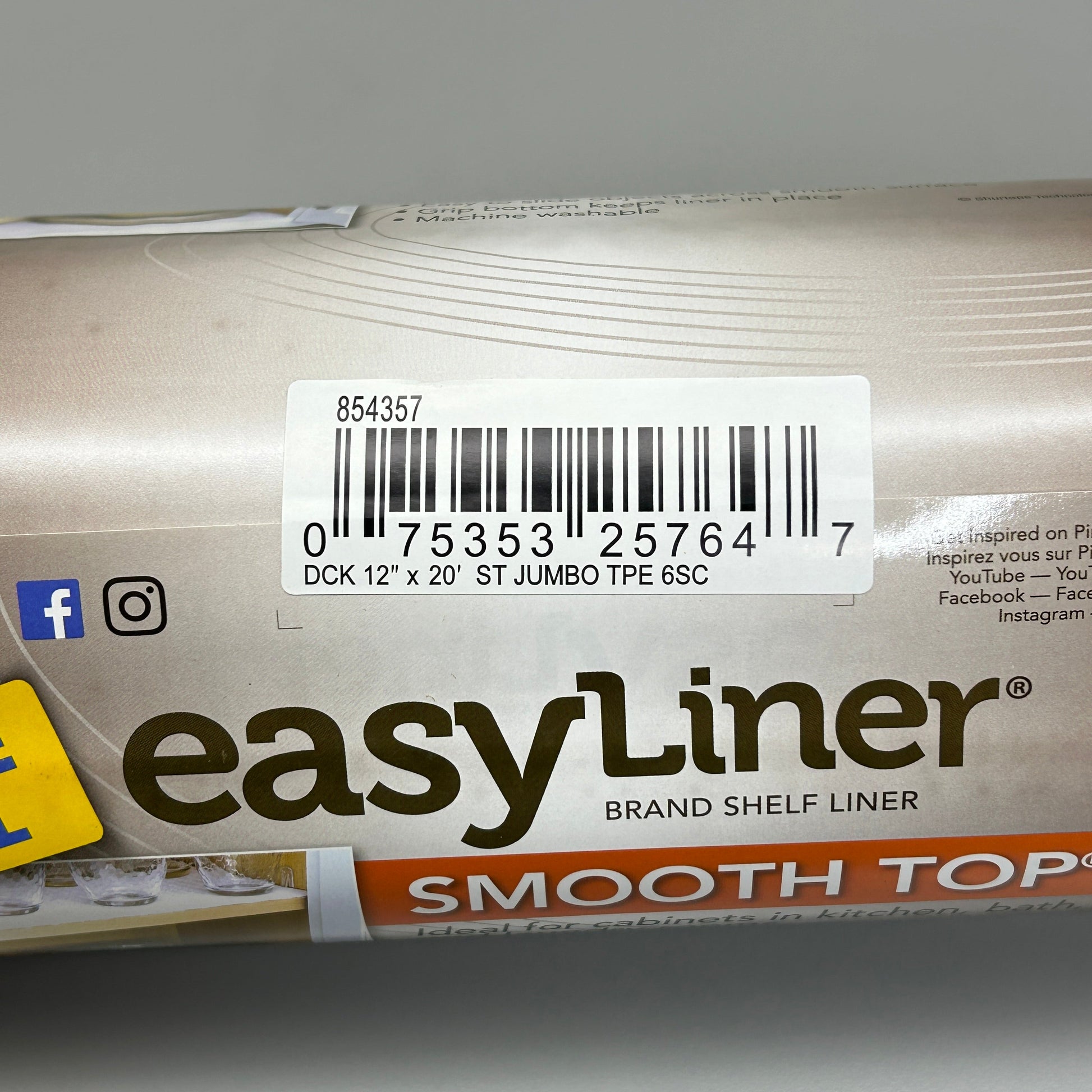 Duck Smooth Top 12x 20 ft. Shelf Liner- White
