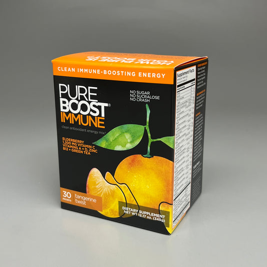 ZA@ PUREBOOST IMMUNE Antioxidant Energy Mix 30 Packets Tangerine Twist 04/24 (New)
