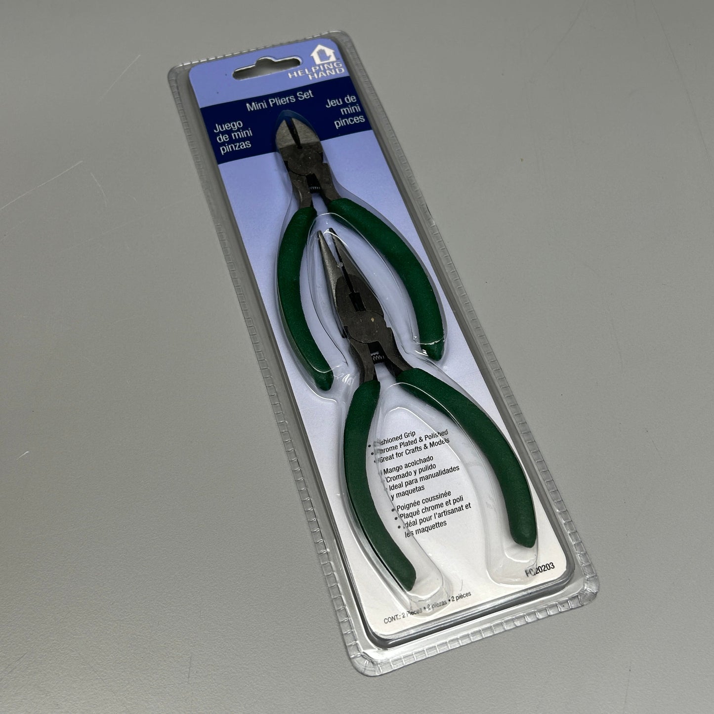 Z@ HELPING HAND 2 Mini Pliers Set Cushioned Grip (New)