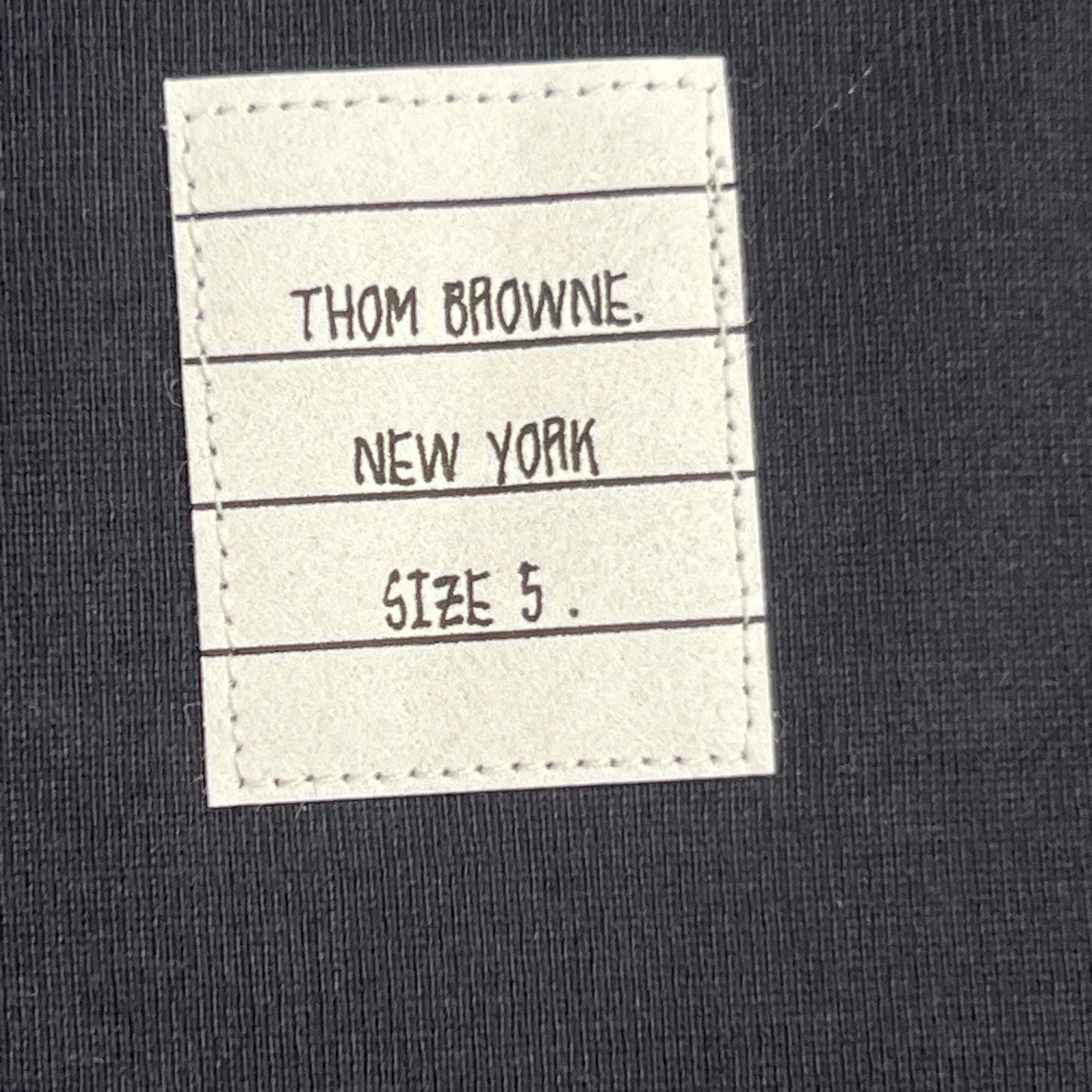THOM BROWNE Short Sleeve RWB Pocket Tee in Medium Weight Jersey Cotton Navy Size 5(New)