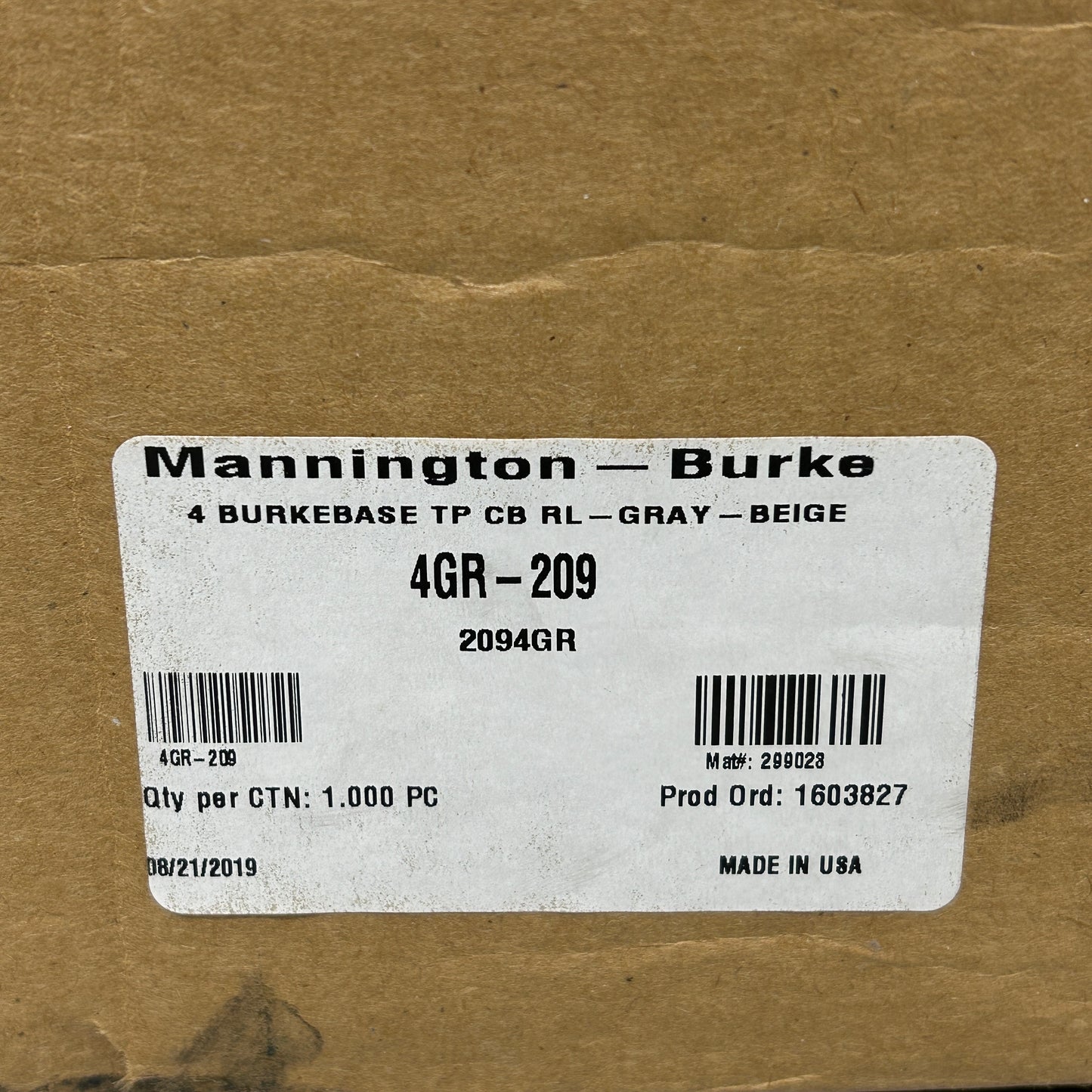 MANNINGTON COMM Burkebase Type TP Rubber Flooring Gray Beige (New)
