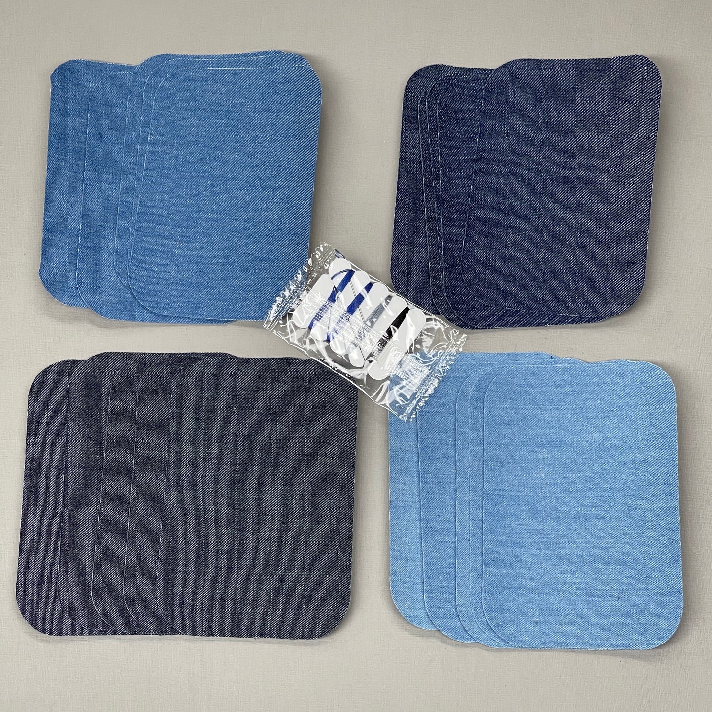 IRON ON Jean Patches 80 PATCHES! 3" x 4-1/4", Clothing Repair, 4 Shades of Blue (New)